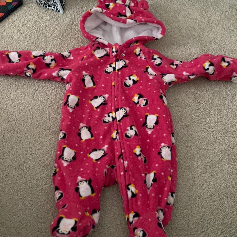 Fleece footed snowsuit